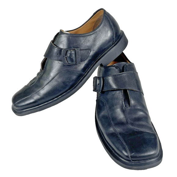 Dr. Martens 1C58 Mens Size 9M Dress Casual Monk Strap Black Leather Loafer Shoes - Picture 1 of 11